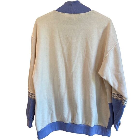 Vtg 80s Gitano Woman Collections Sweater 18W Blue Patterned Aztec Mirror Button - Picture 8 of 9